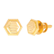 22K Golden Hexagon Studs for Minimal Grace