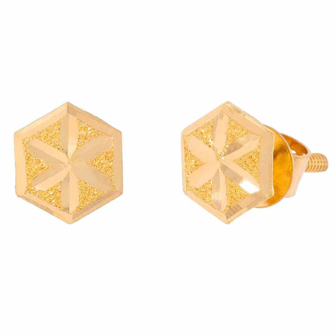 Hexa 22K Gold Studs for Everyday Elegance