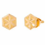 Hexa 22K Gold Studs for Everyday Elegance