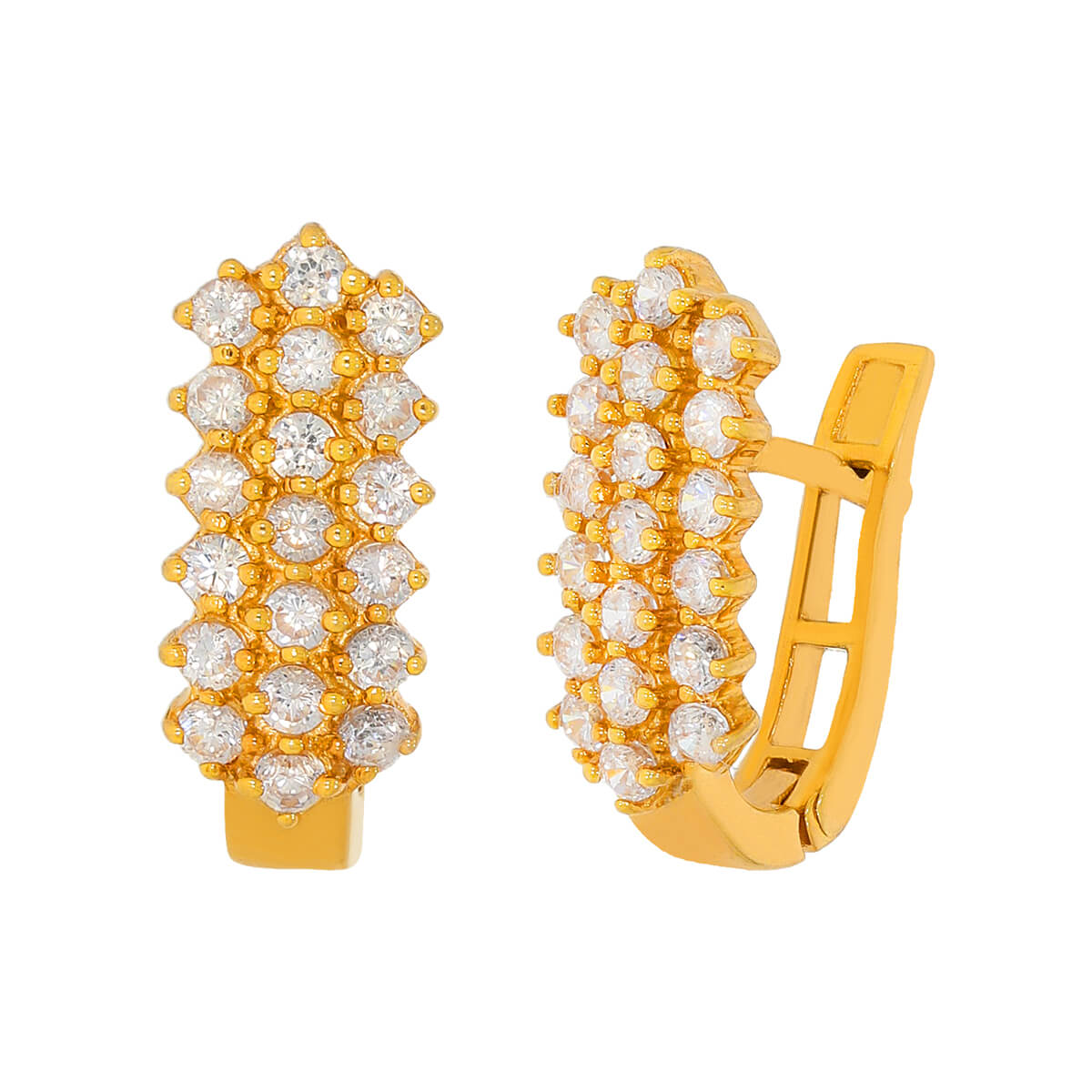 Charming White Blossom Gold Hoops