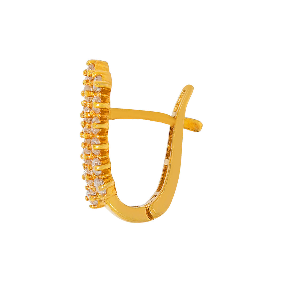 Charming White Blossom Gold Hoops