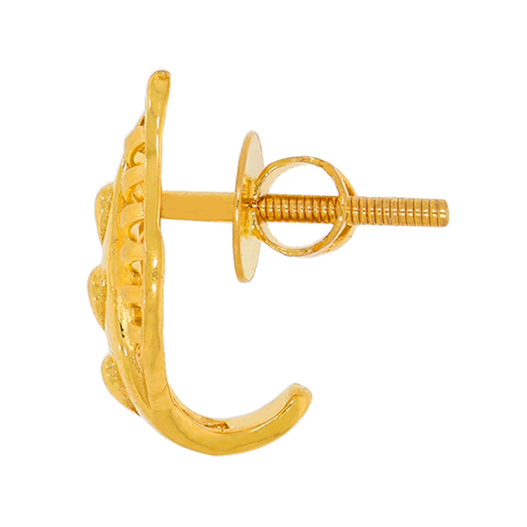 Graceful Petal Motif 22K Gold Studs