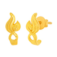 Exclusive Leaf Motif 22K Gold Studs