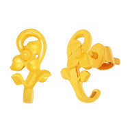 22K Charming Petal Motif Gold Studs Earrings