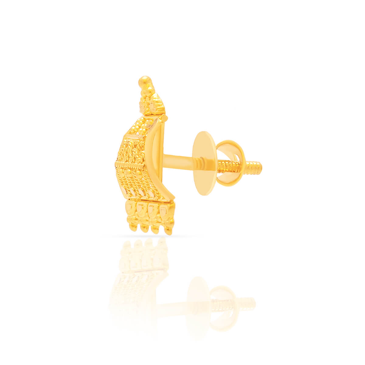 Polished Elegance Gold Trigonal Studs 22K