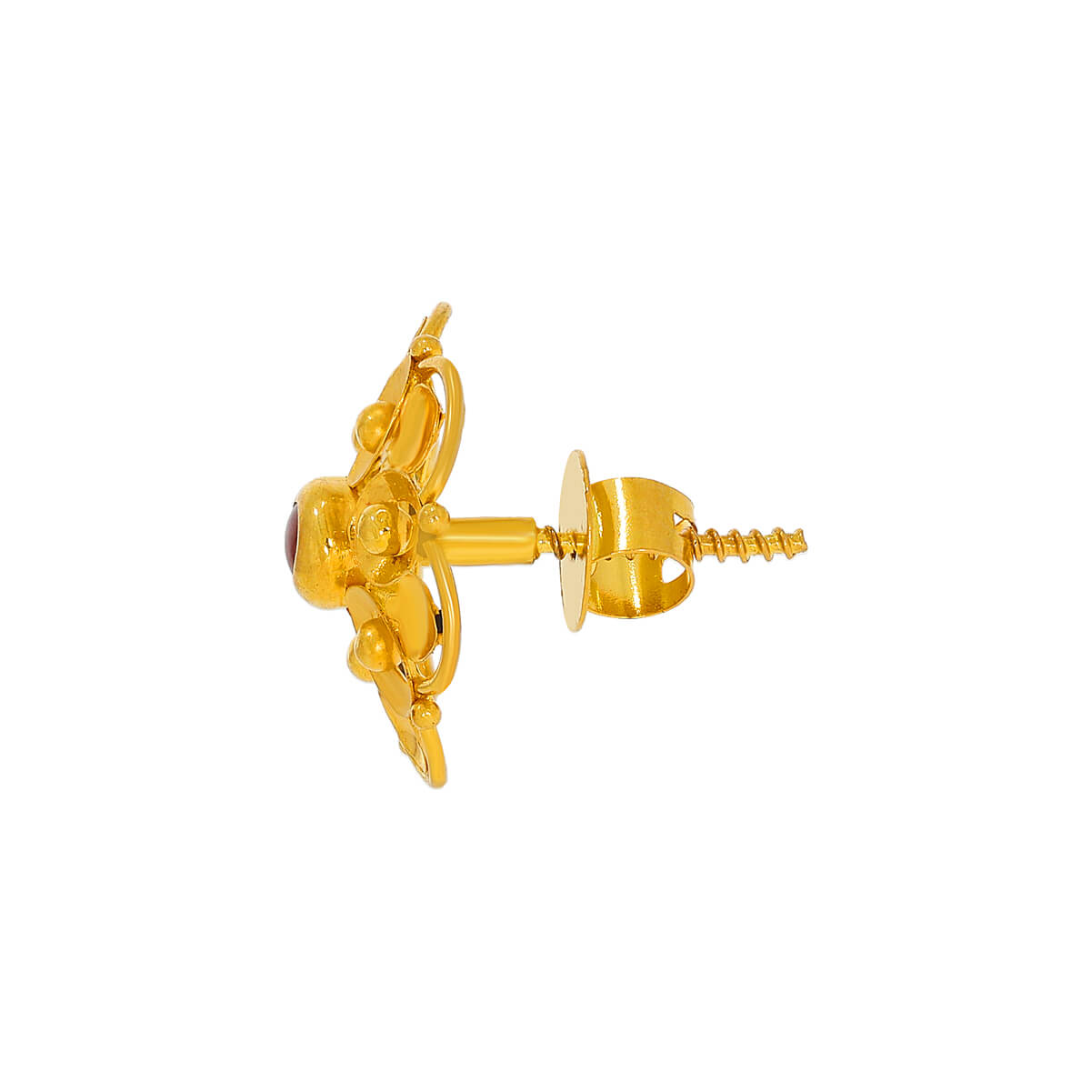 Vibrant Floral Pattern Gold Stud Earrings for Every Day