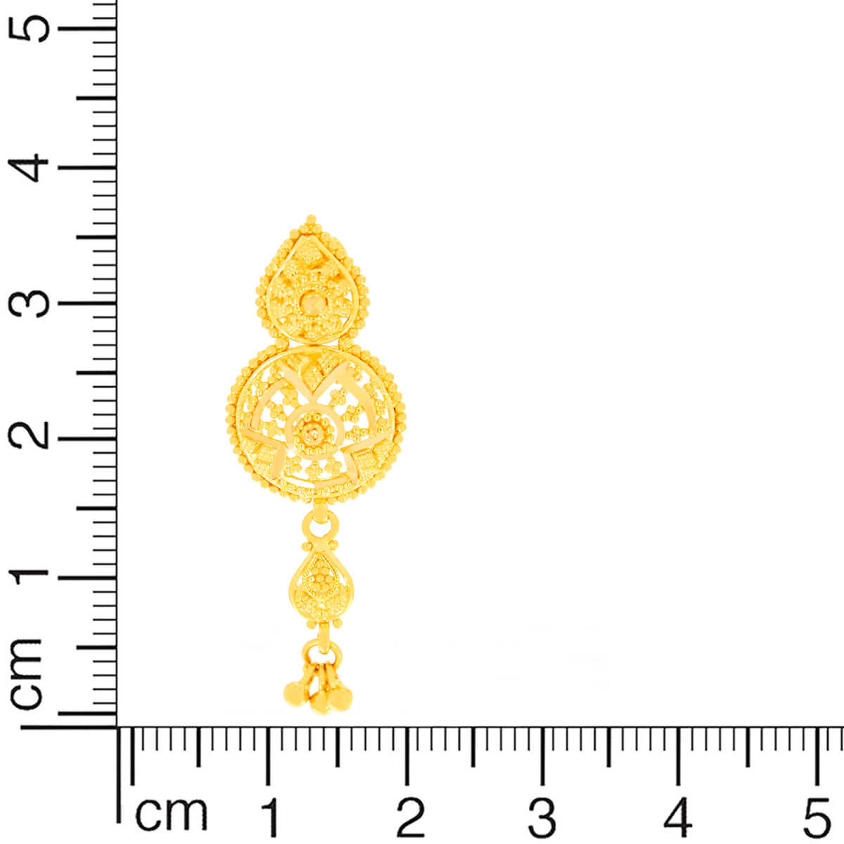 22K Floral Gold Danglers Exclusively Crafted with Vintage Elegance