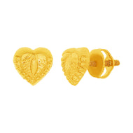 Cute 22K Gold Heart Earrings