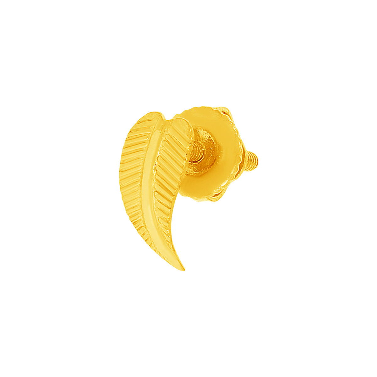 Captivating Leaflet 22K Gold Studs For Everyday Grace