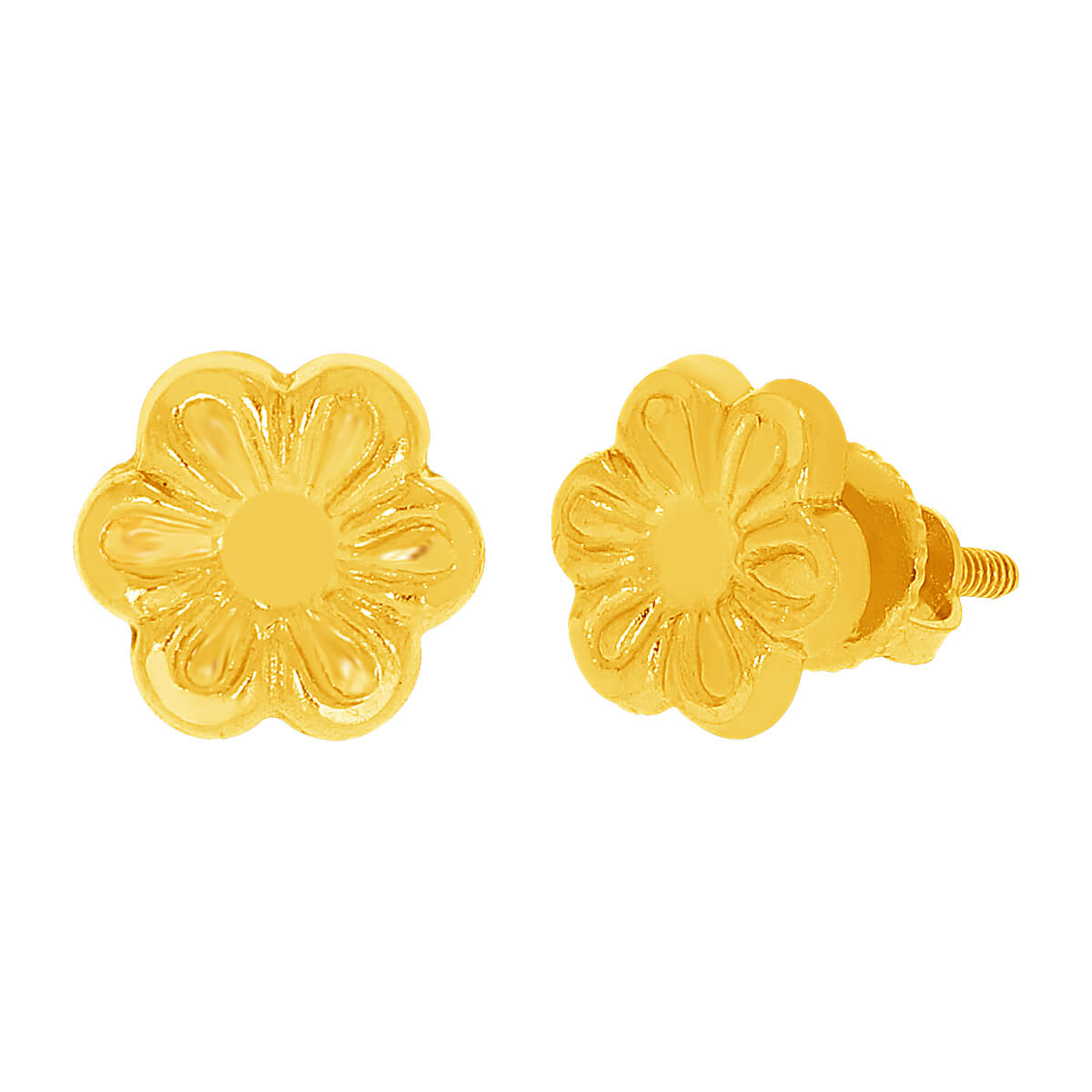 22K Gold Studs For Floral Charm