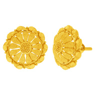 22K Enchanting Floral Gold Studs