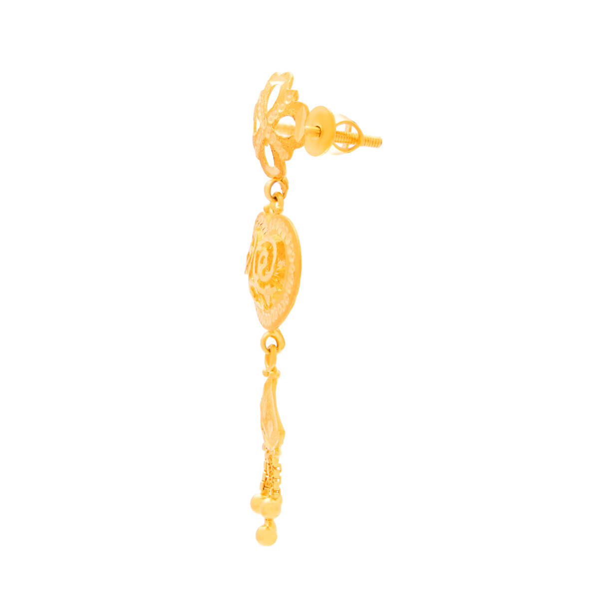 Modern Chic Floral 22K Gold Dangler Earrings