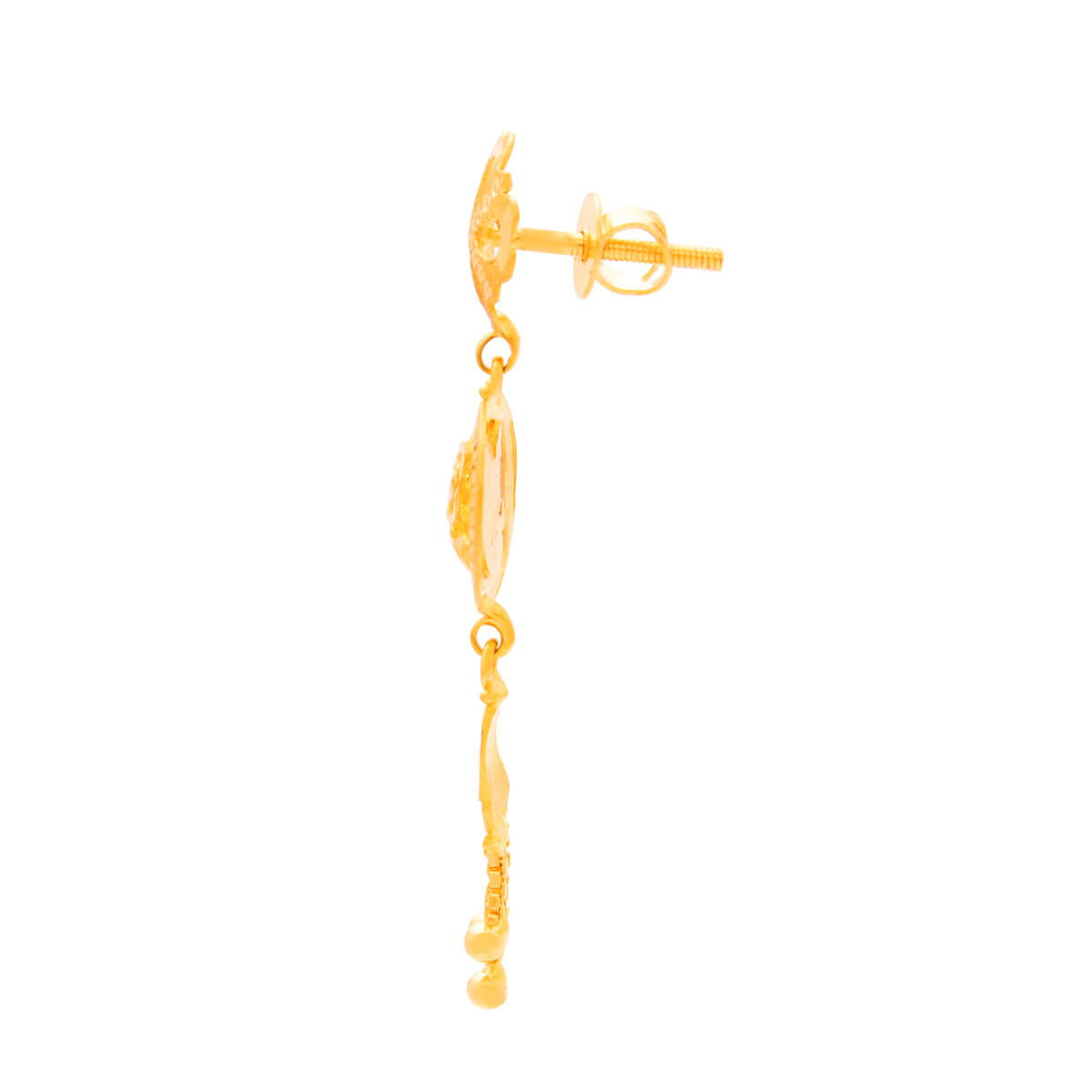 Modern Chic Floral 22K Gold Dangler Earrings