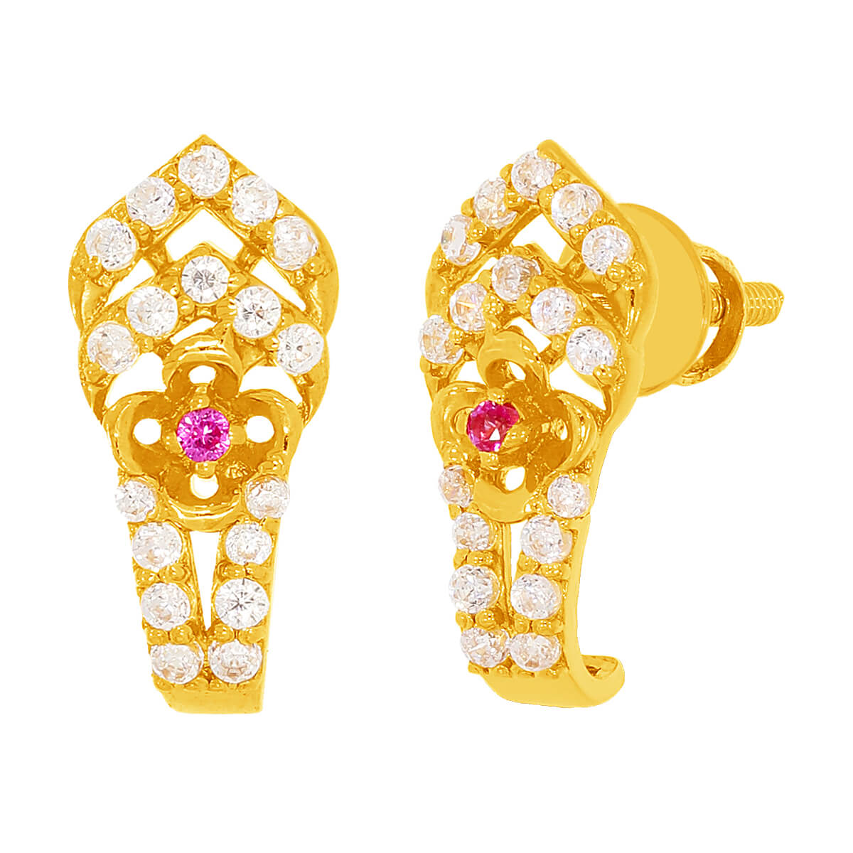Mesmerizing 22K Diamond Hoops for Classic Elegance