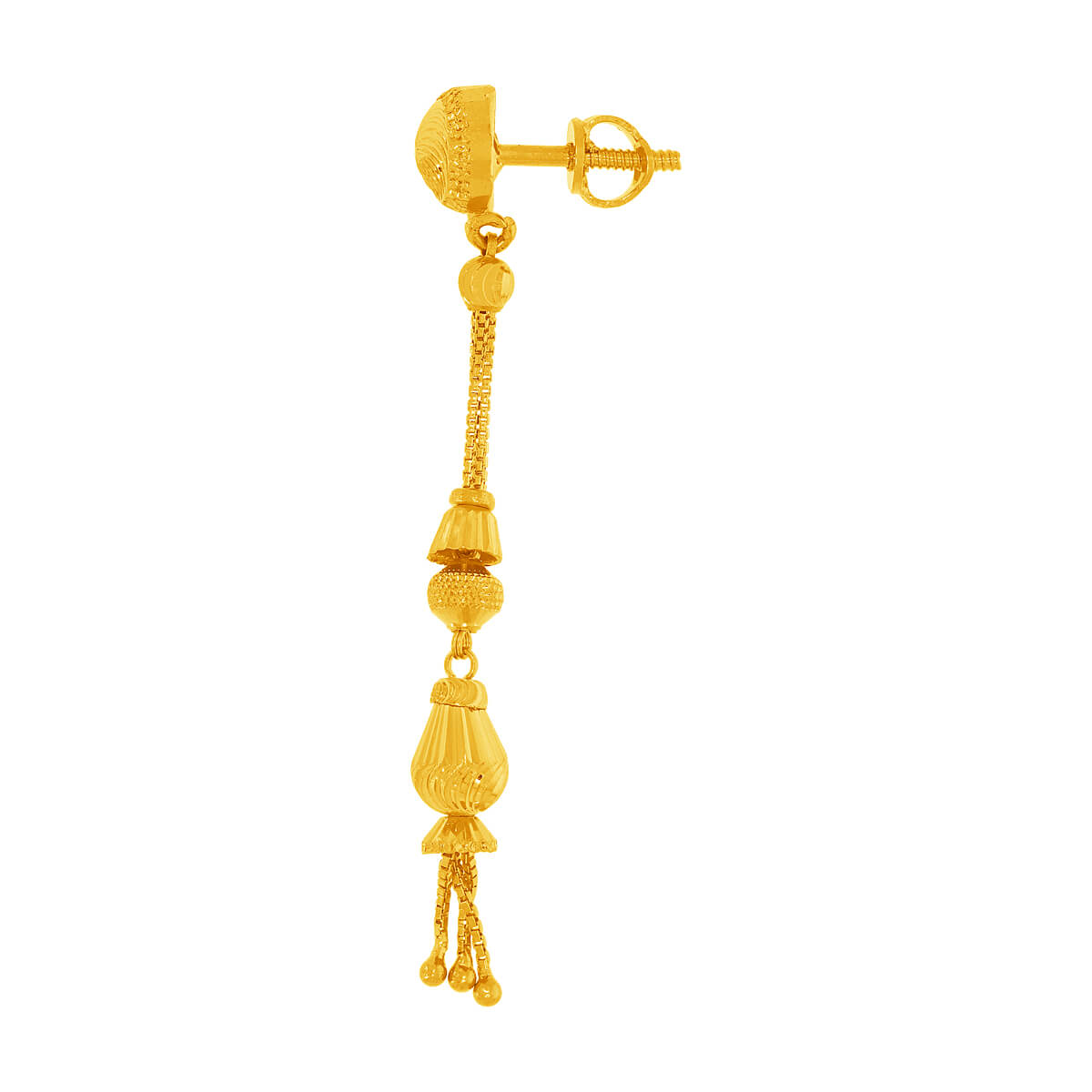 Shimmering 22K Gold Danglers for Sleek Look