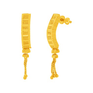 22K Gold Hoops with Soft Charm