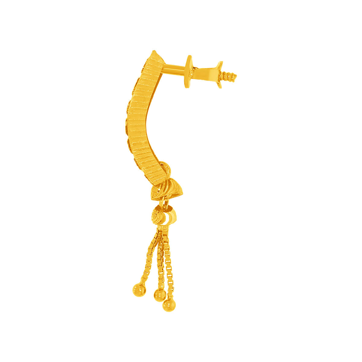 22K Gold Hoops with Soft Charm