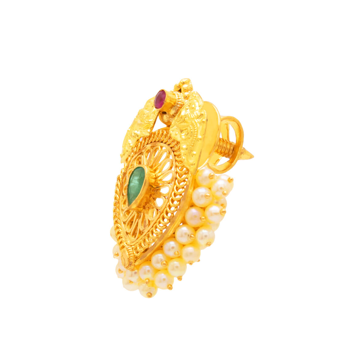 22K Chroma Gold Studs with Vintage Flair