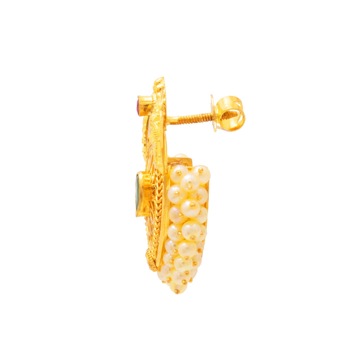 22K Chroma Gold Studs with Vintage Flair