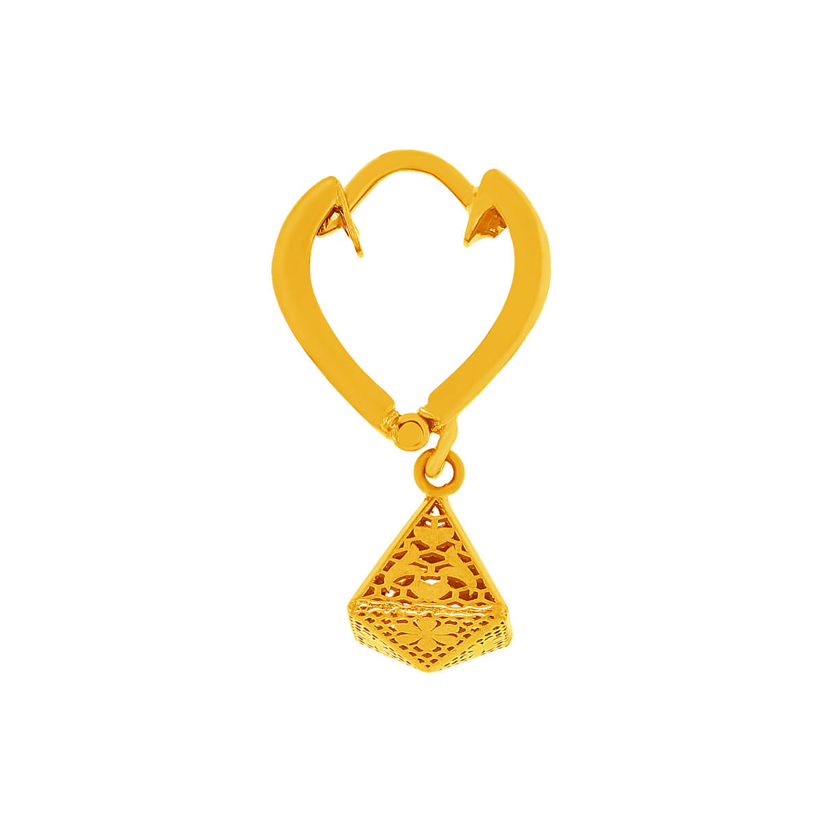 Sleek Sophisticated Trigonal Gold Hoops 22K