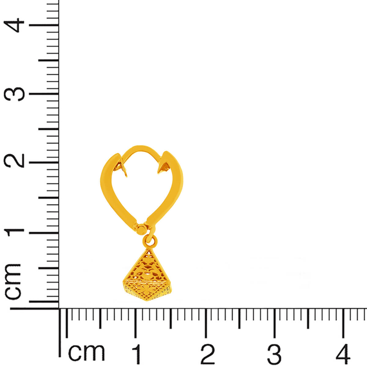Sleek Sophisticated Trigonal Gold Hoops 22K