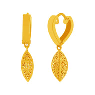 22K Gold Hoop Earrings with Vintage Touch
