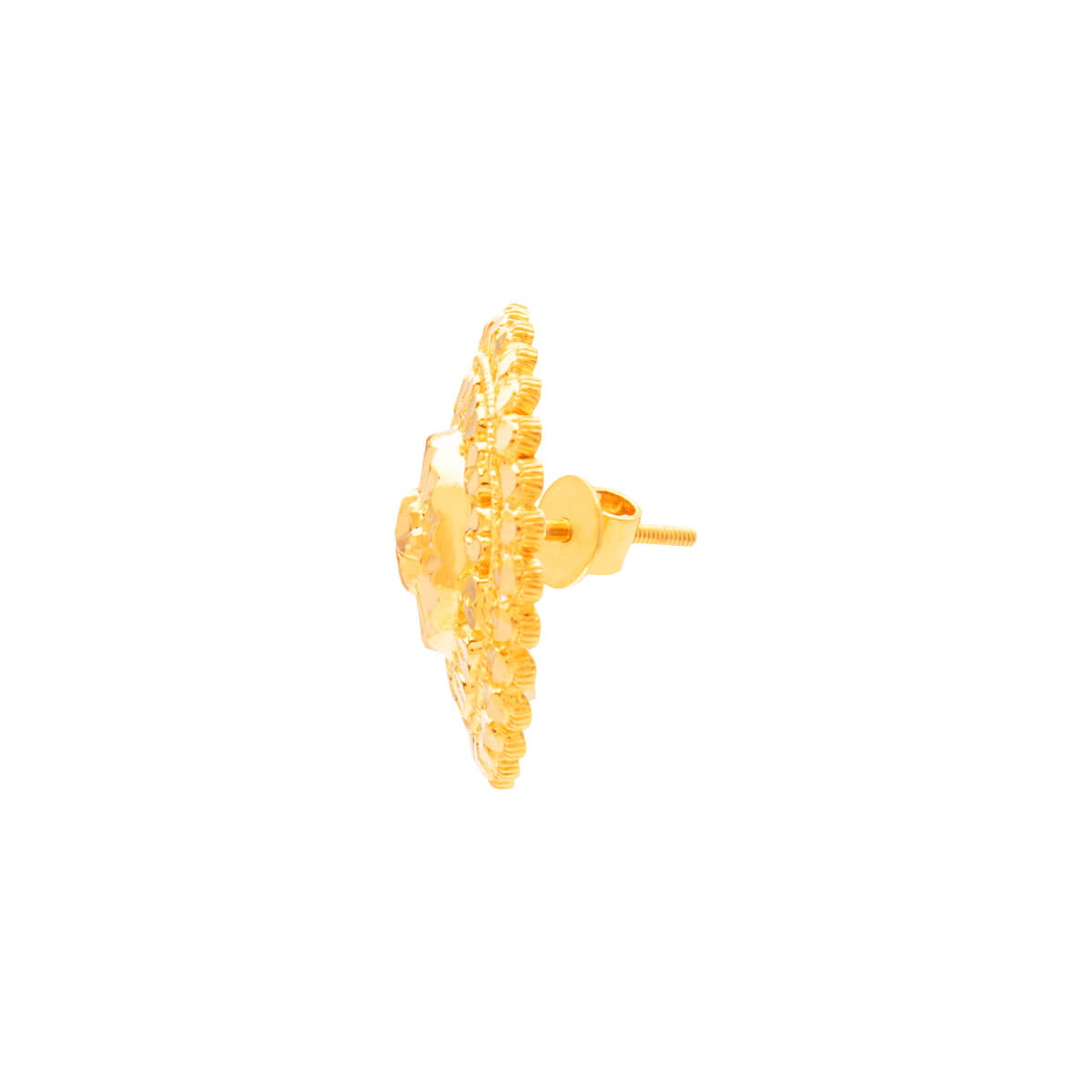 Delicate Flora Jhali Gold Studs 22K