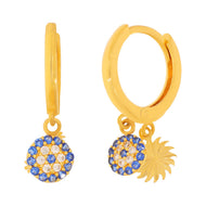 Charming 18K Gold Hoop Earrings with Floral Design