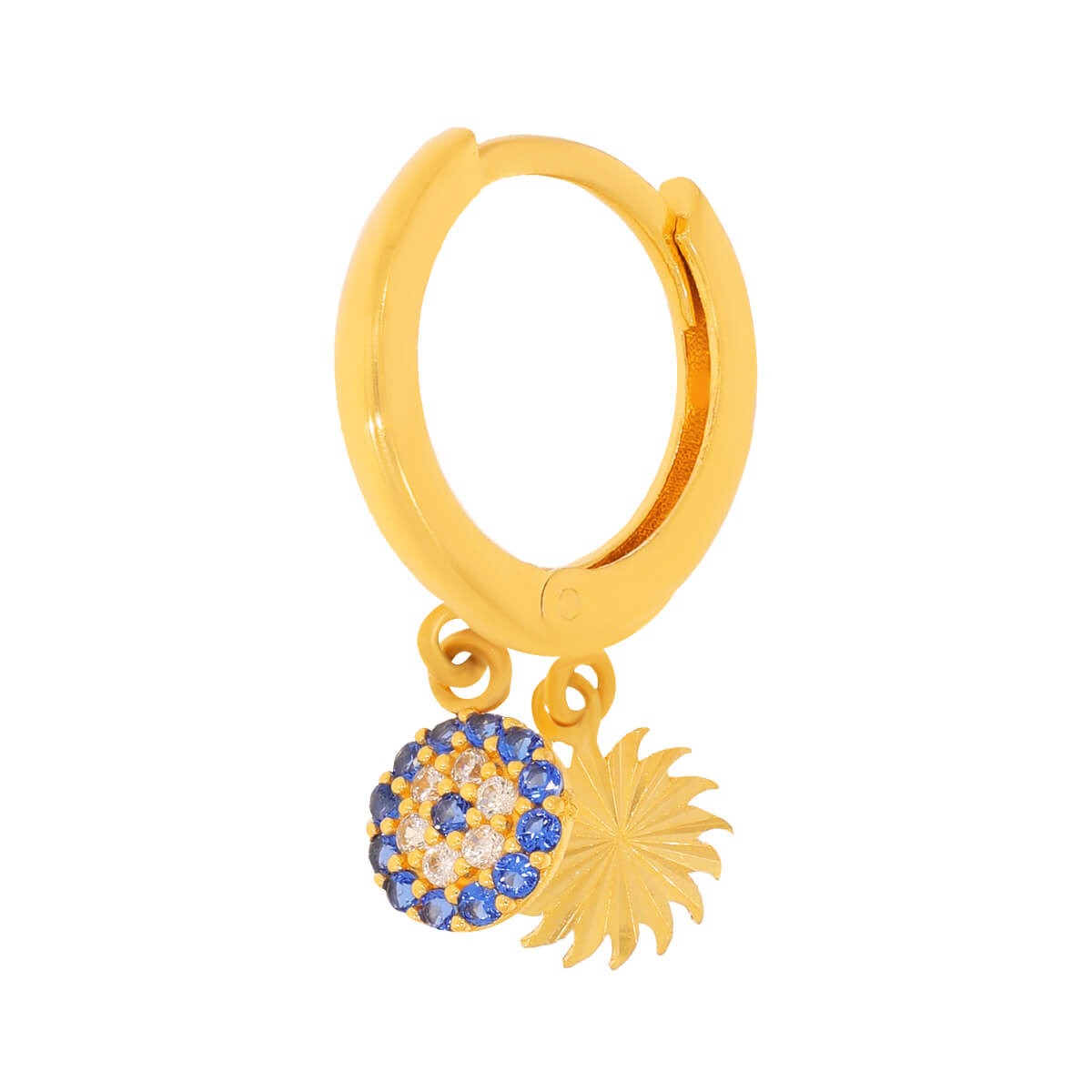 Charming 18K Gold Hoop Earrings with Floral Design