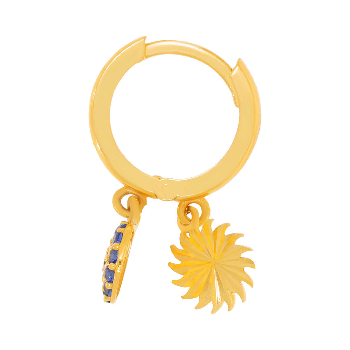Charming 18K Gold Hoop Earrings with Floral Design