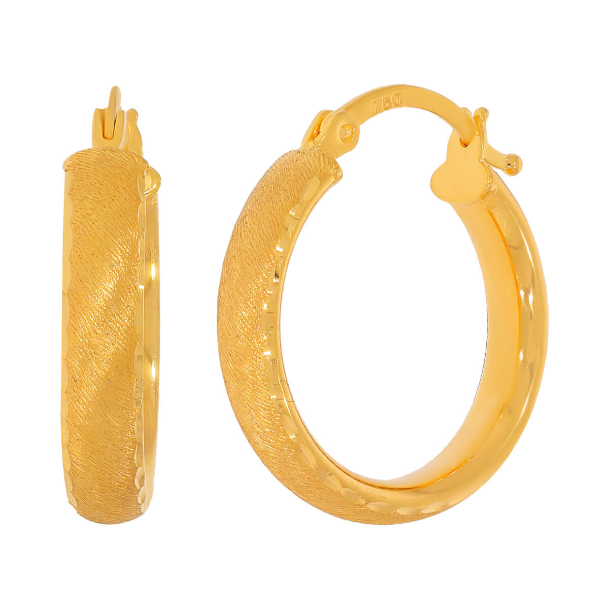 Vintage Elegance 18K Gold Hoop Earrings