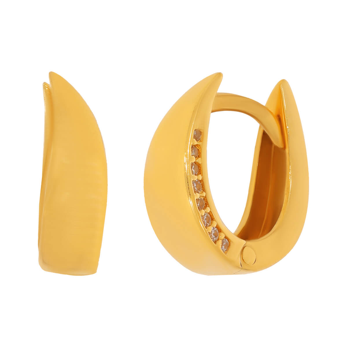 Gleaming 18K Hoops for Contemporary Look