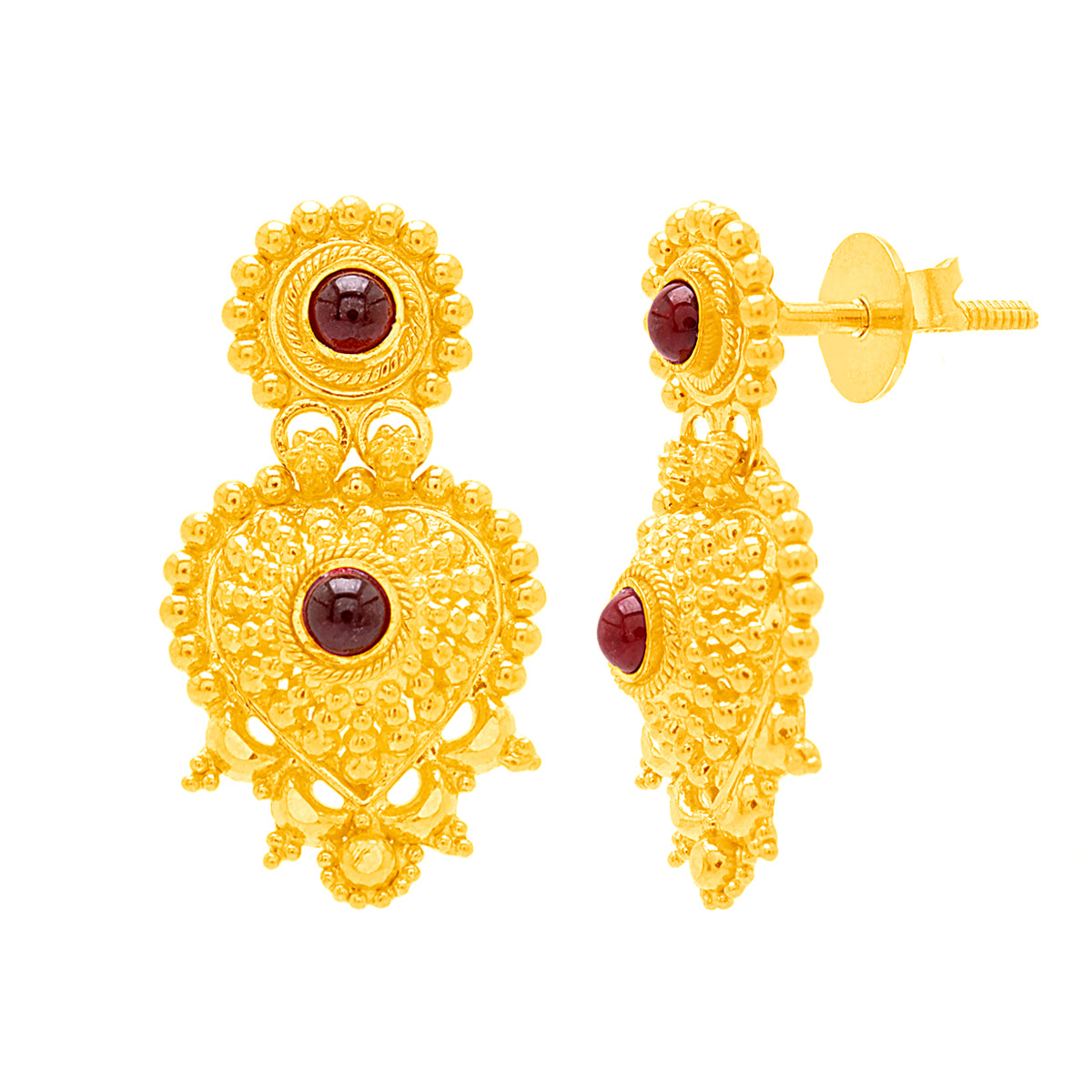 Classic Floweret Elegance 22K Gold Danglers