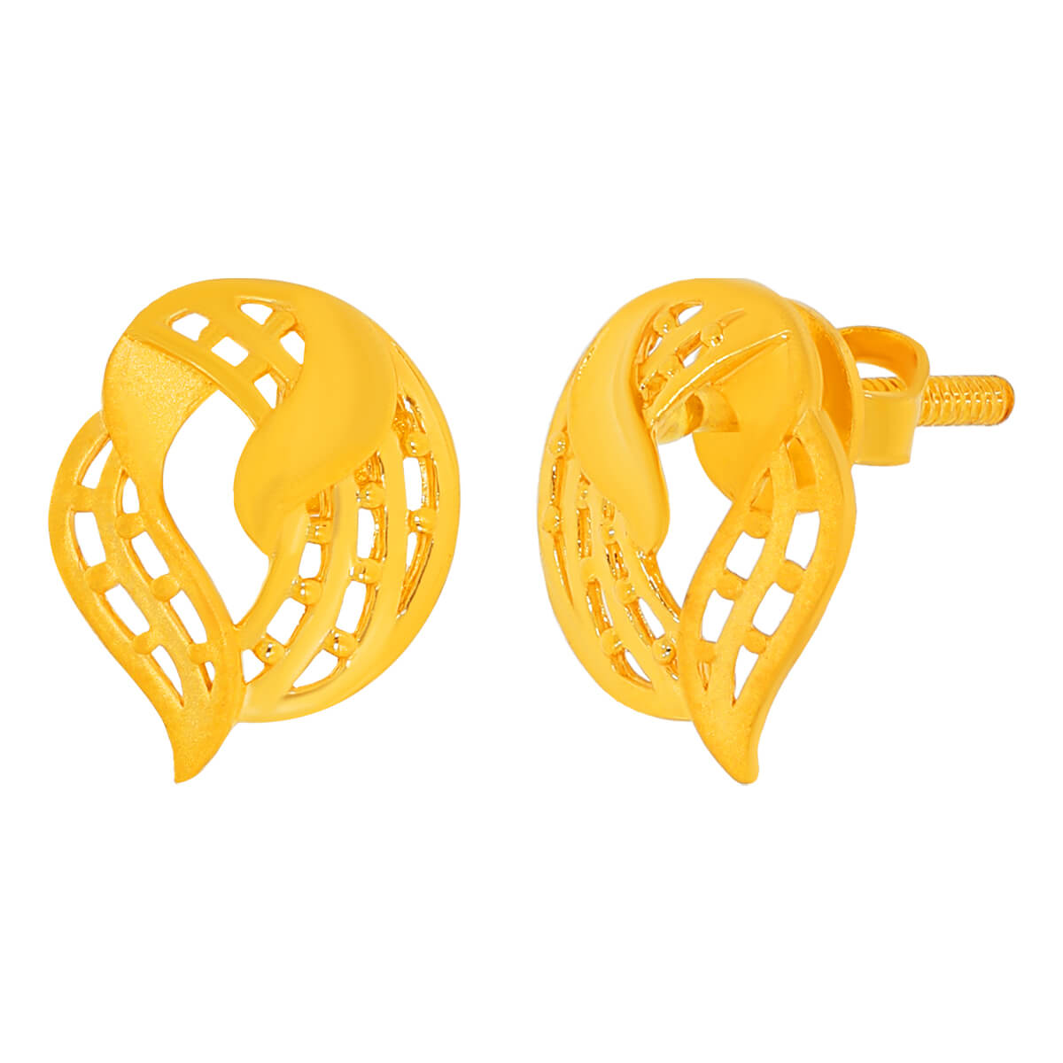 Graceful Jhali Gold Studs 22K for Soft Glow
