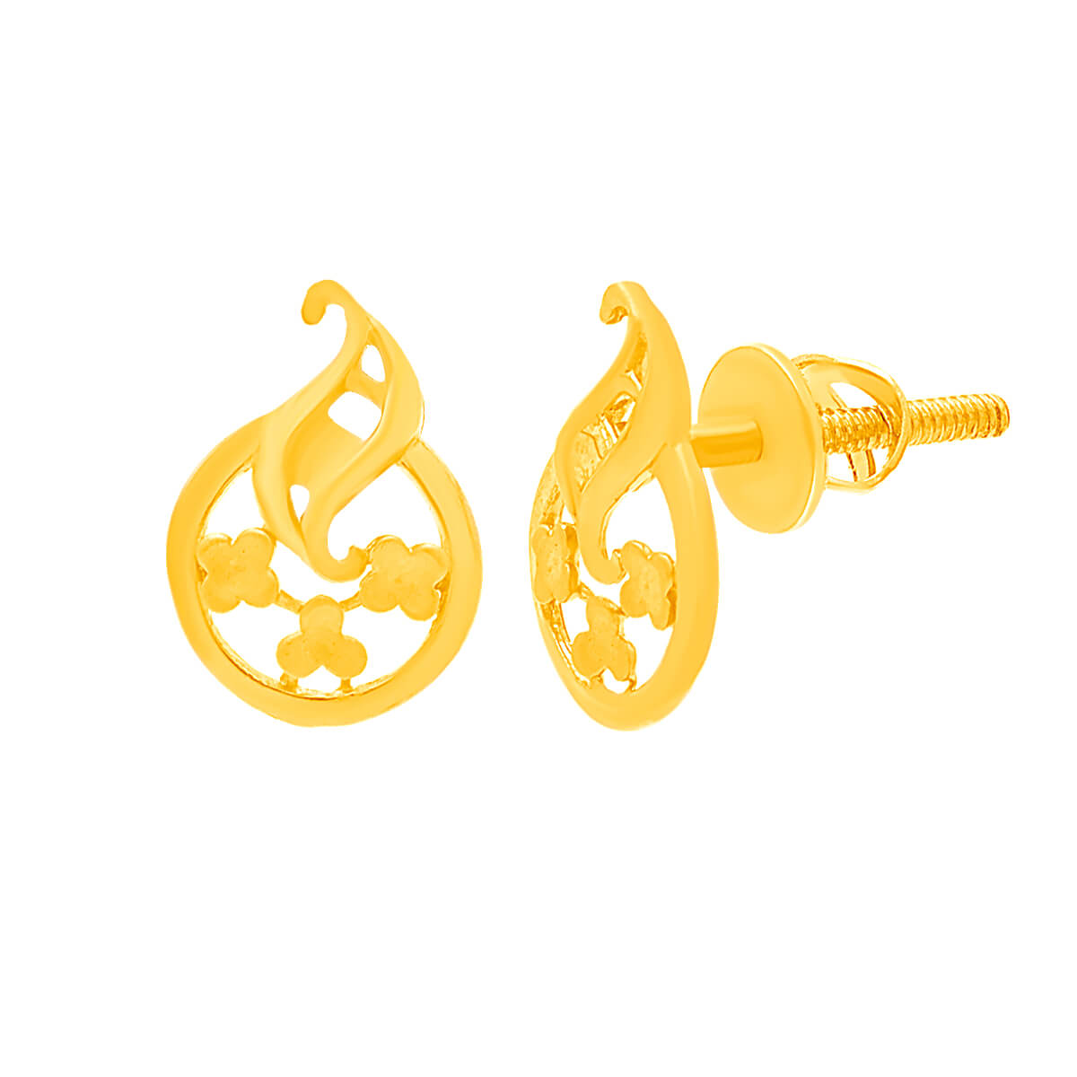 Delightful Charm 22K Gold Stud Earrings