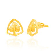 Gleaming Floral 22K Gold Stud Earrings