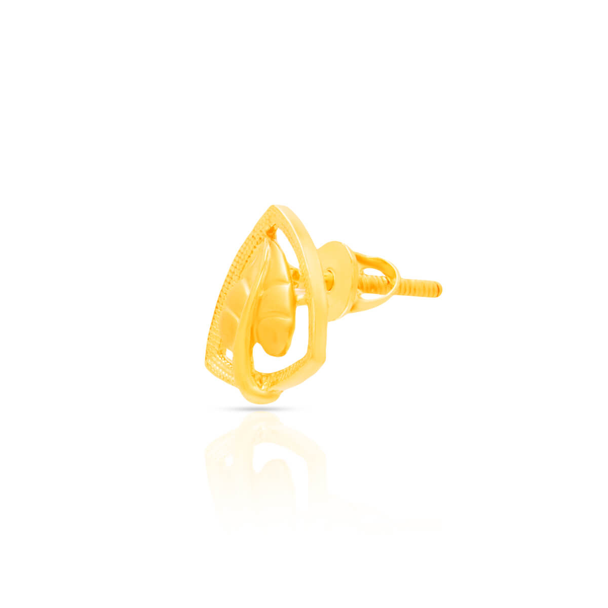 Gleaming Floral 22K Gold Stud Earrings
