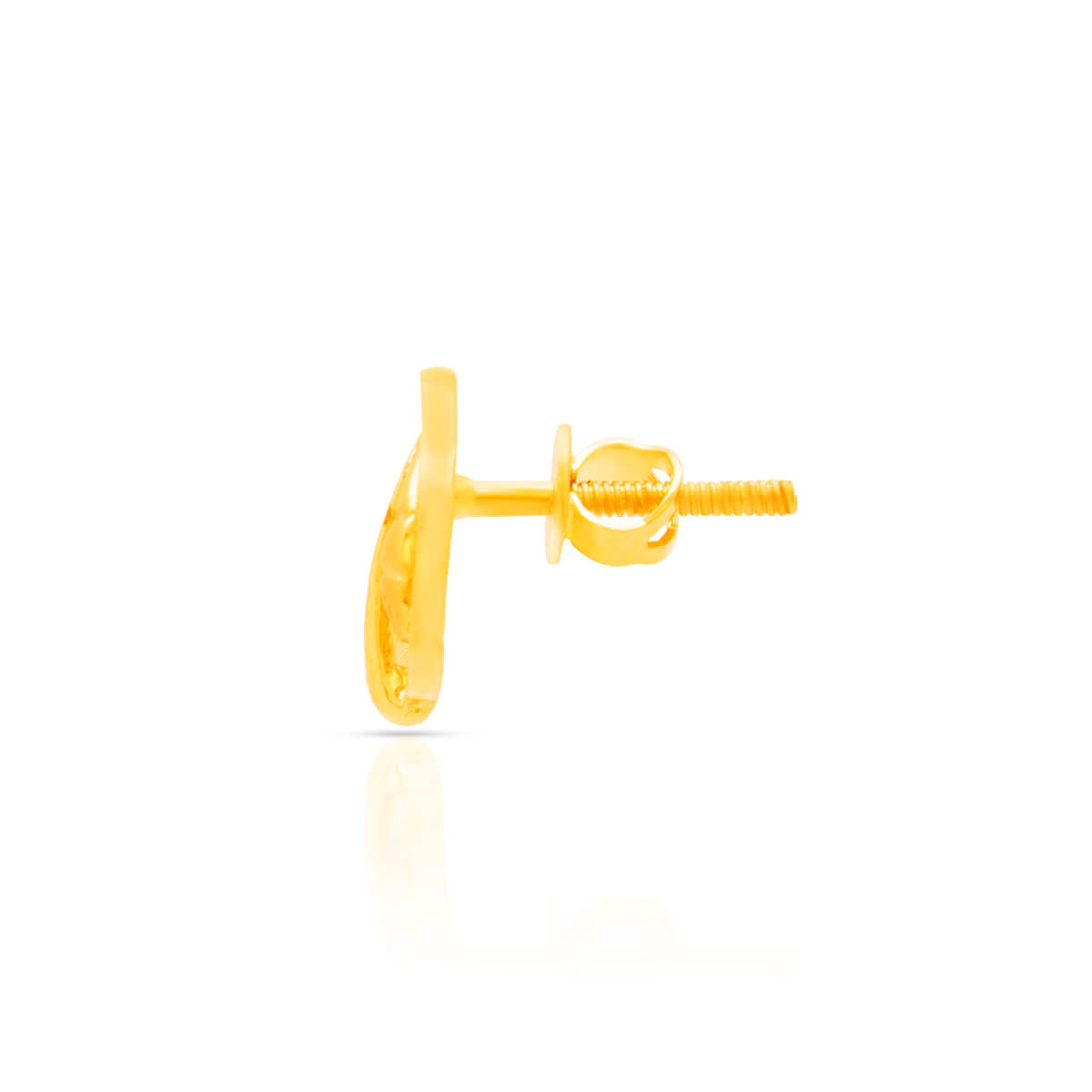 Gleaming Floral 22K Gold Stud Earrings