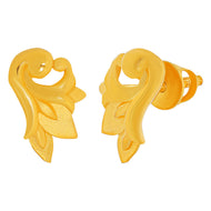 Gleaming Graceful Leaf Gold Studs 22k