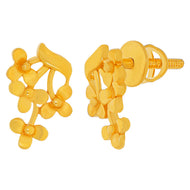 Soft Petal Gold Studs with Floral Charm