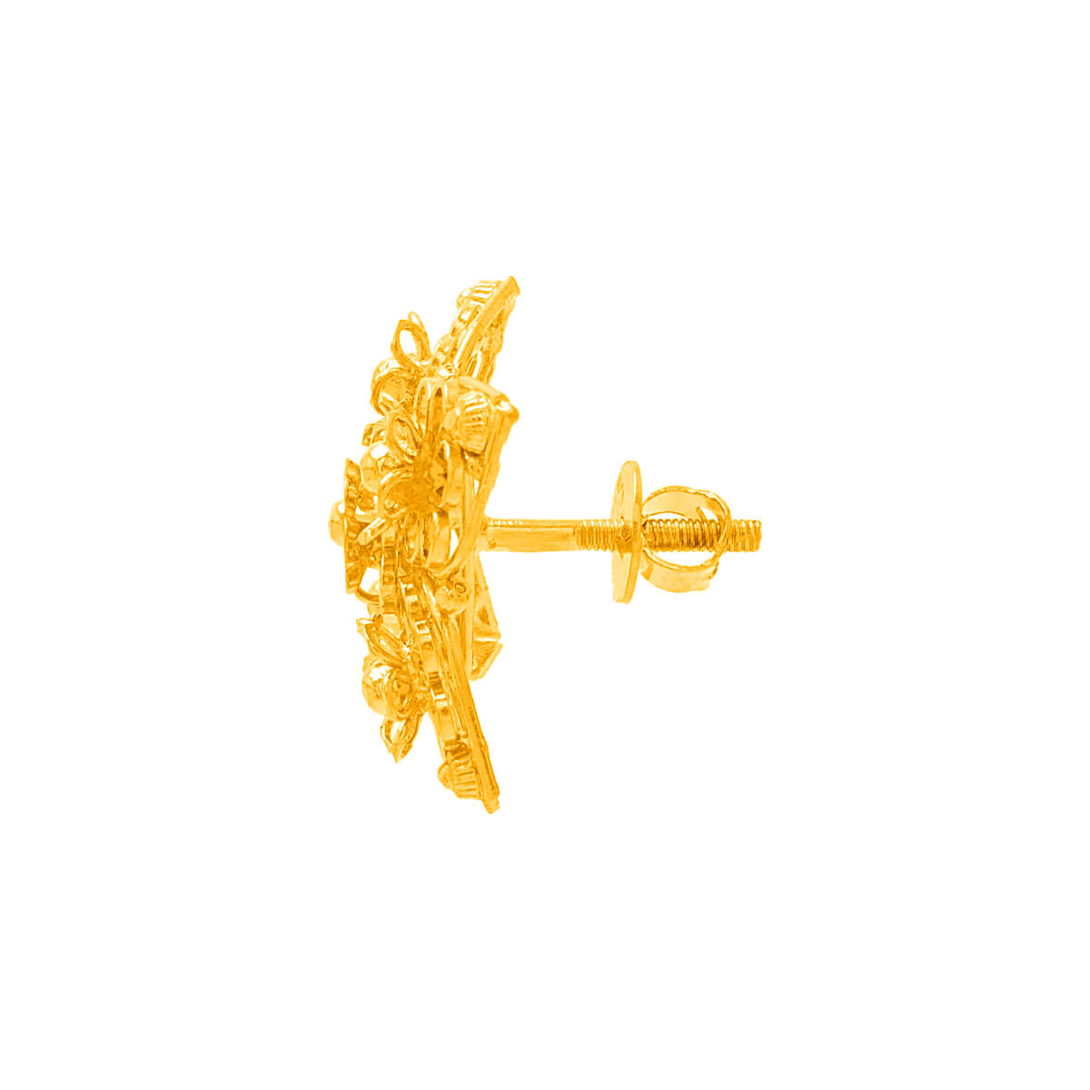 22K Delicate Jhali Motif Floral Stud Earrings