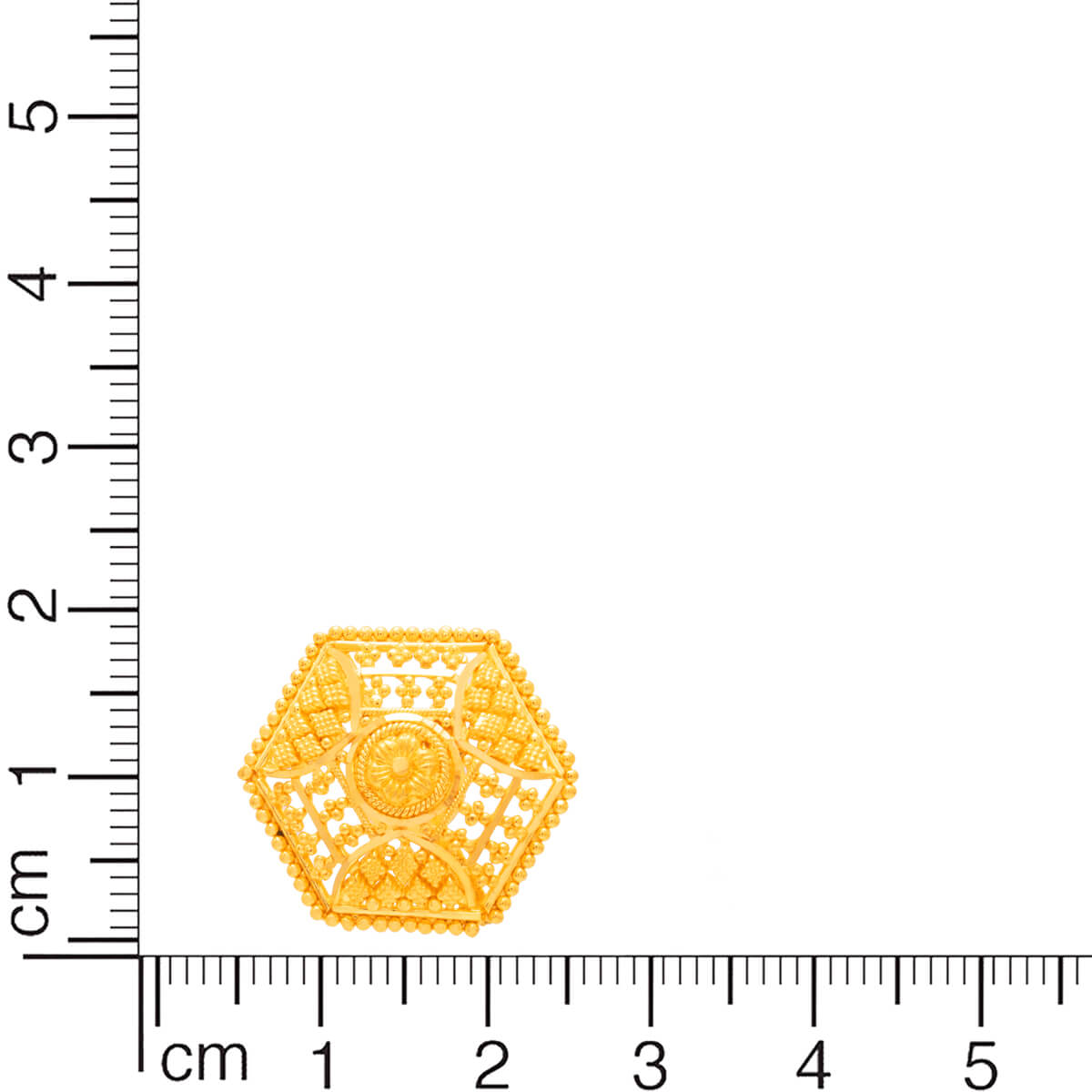 Gleaming Hexa 22K Gold Studs for Daily Wear