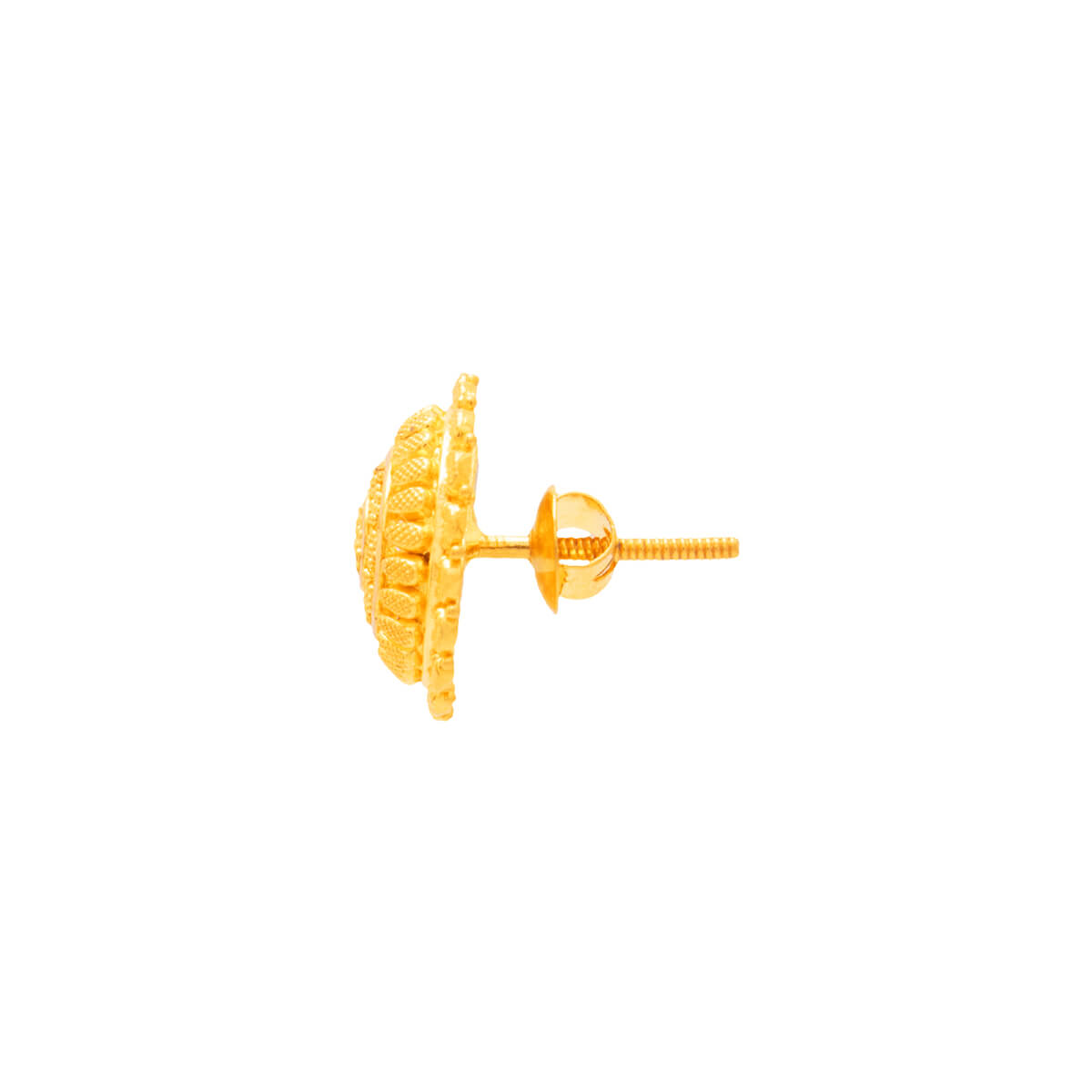 22K Classic Charming Gold Floral Stud Earrings