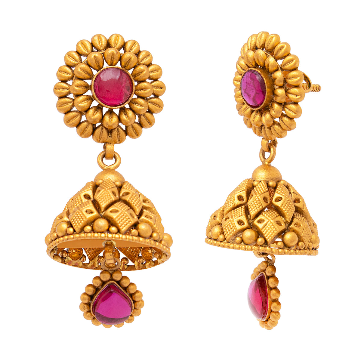 Radiant Gold Jhumka with Vintage Charm