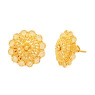 Delicate Charm 22K Gold Floral Studs