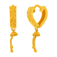 22K Classic Charming Gold Hoops