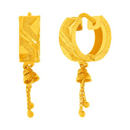 Willow Breeze 22K Golden Hoop Earrings