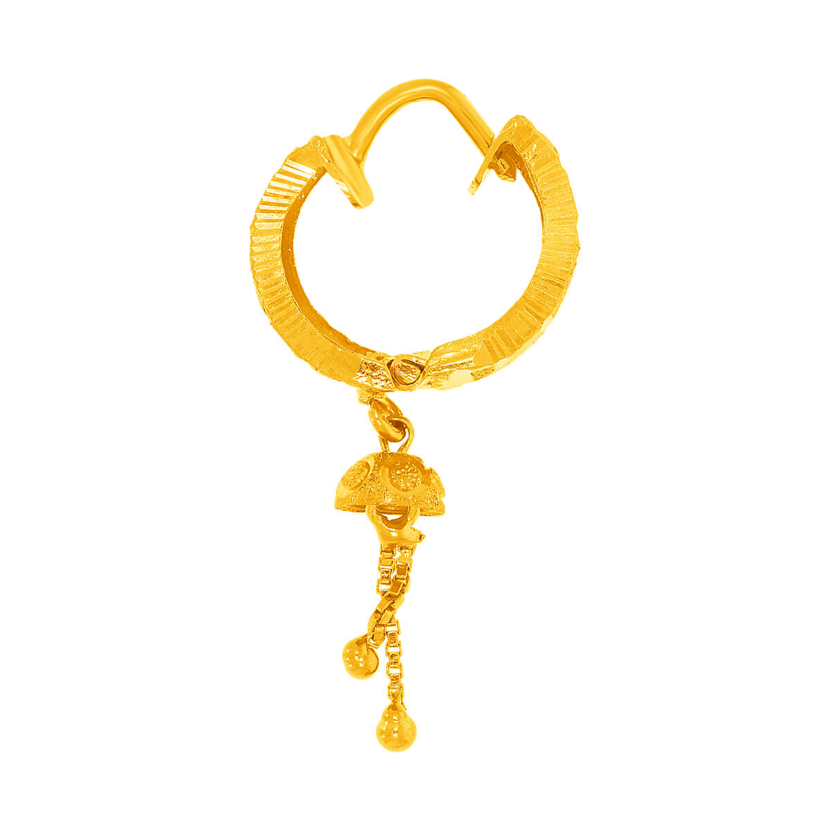 Delicate Charm 22K Gold Floral Hoops