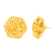Mesmerizing Hexa Design 22K Gold Stud Earrings