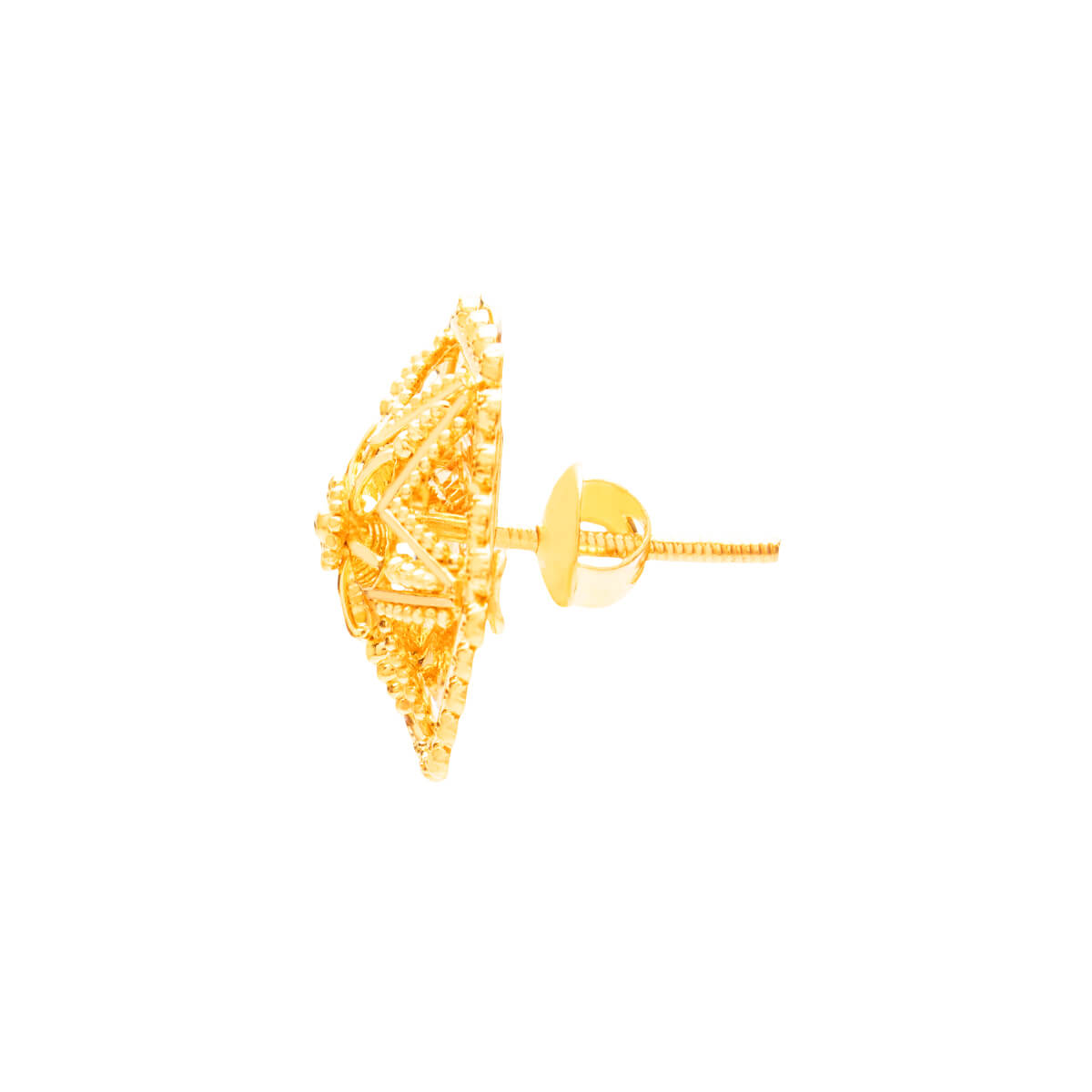 Mesmerizing Hexa Design 22K Gold Stud Earrings